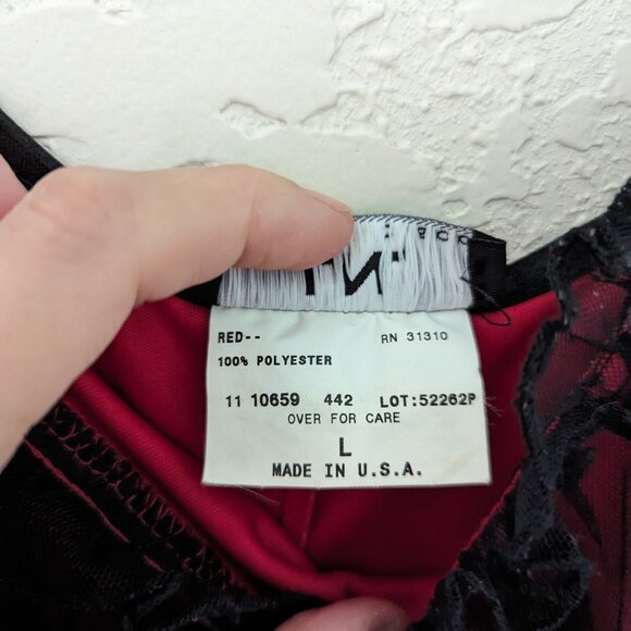 Vintage 90's I.N. Sheer Mini Party Dress Size L Made in USA - Picture 7 of 9